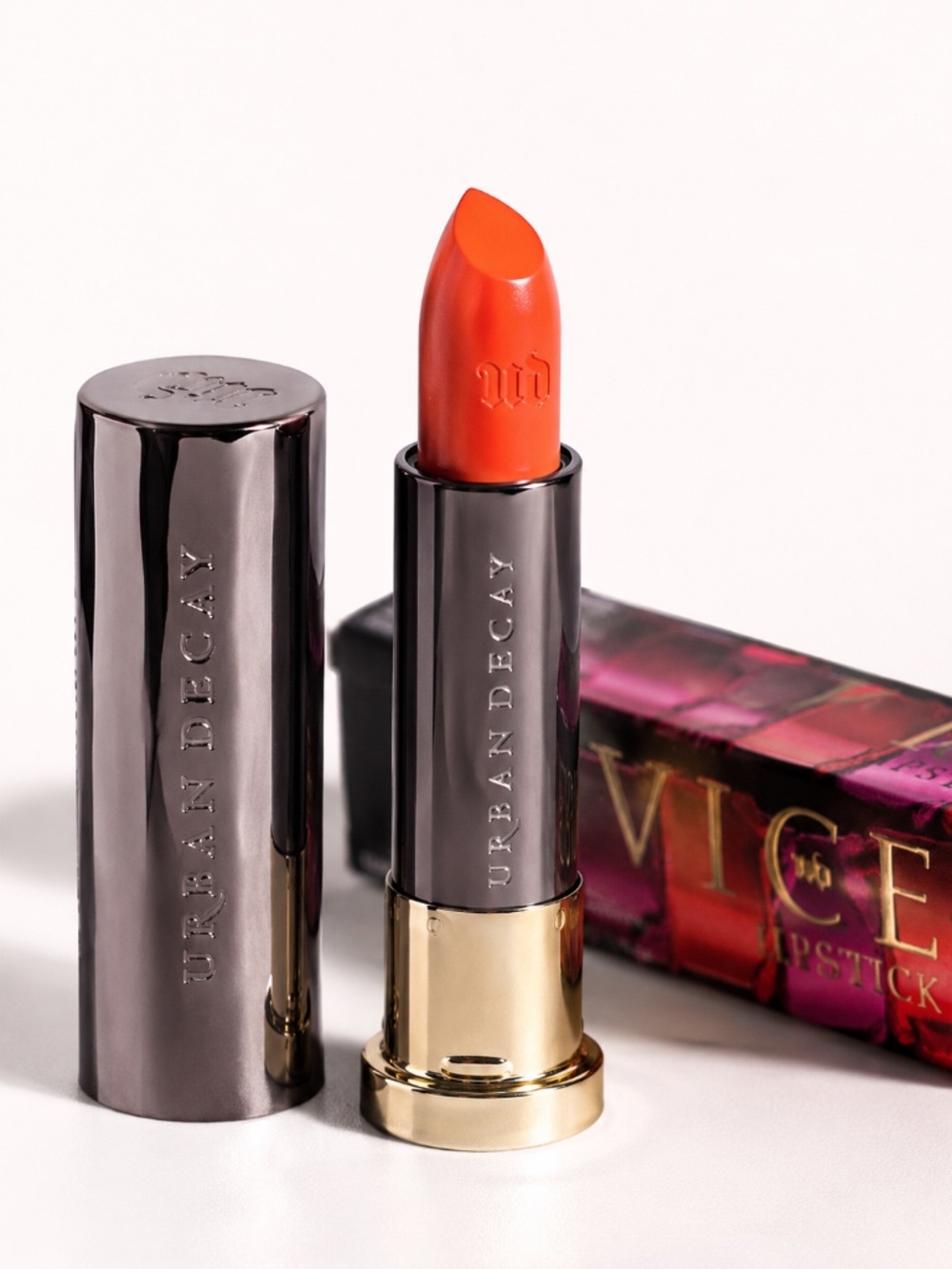 Urban Decay Vice Lipstick CRASH Creamy Orange Red 0.11 oz New in Box
